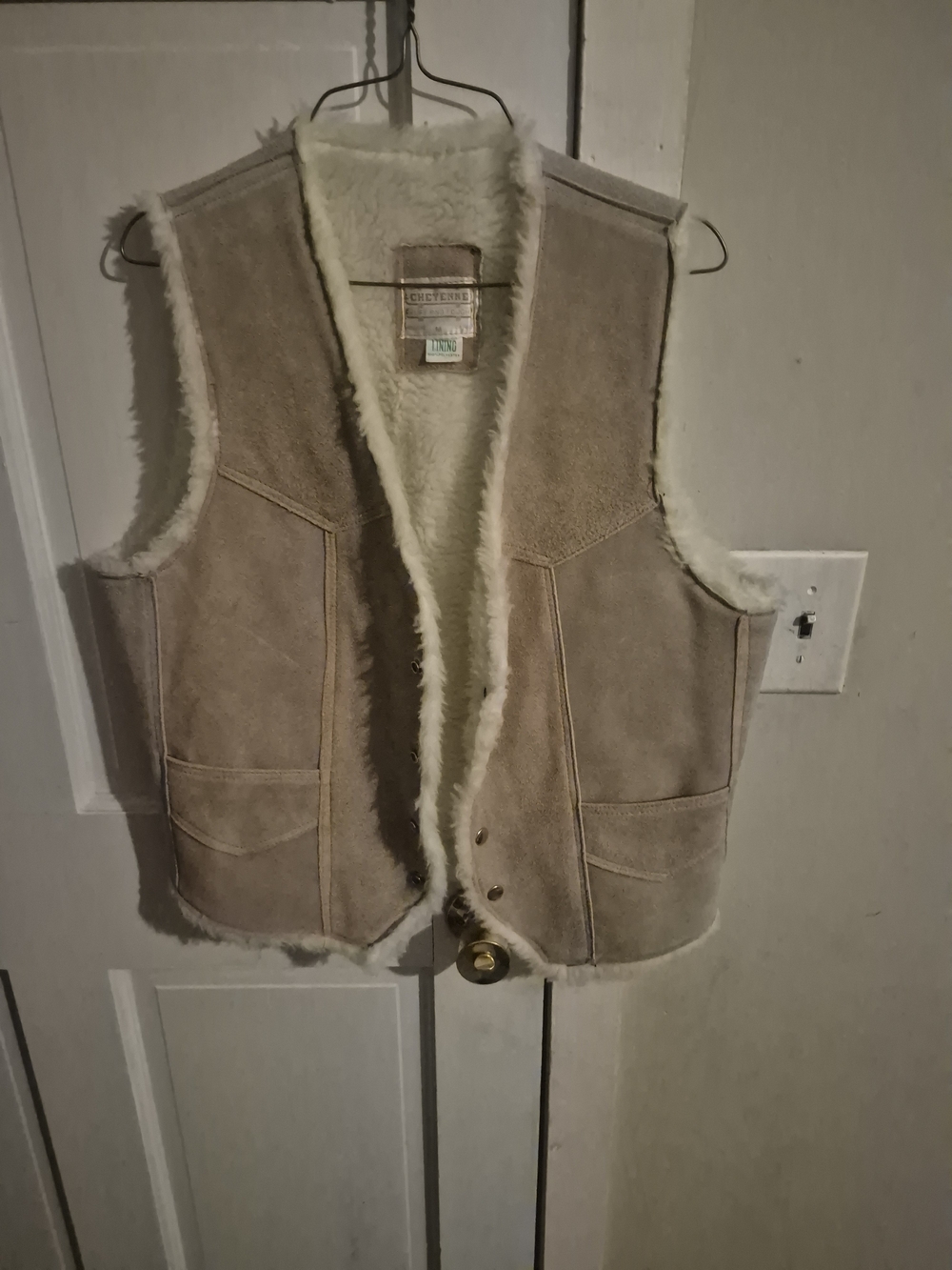 Cheyenne Leather Shearling Vest - Cream Suede Look